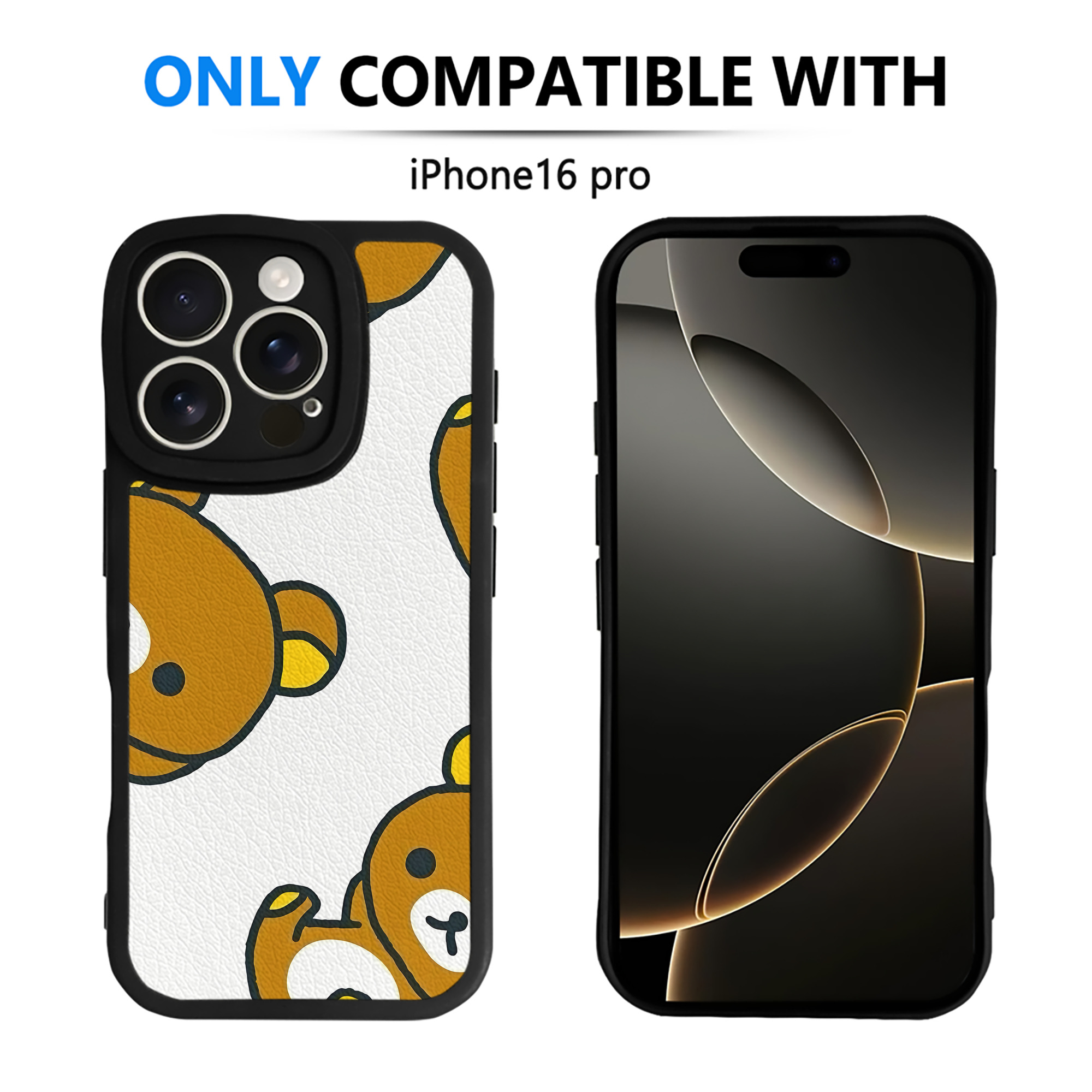 （画像用） リラックマ リラックマ キイロイトリ Rilakkuma Korilakkuma Kiiroitori 【iPhone 16シリーズ対応】シリコンスマホケース（レザー調） 材質：シリコン